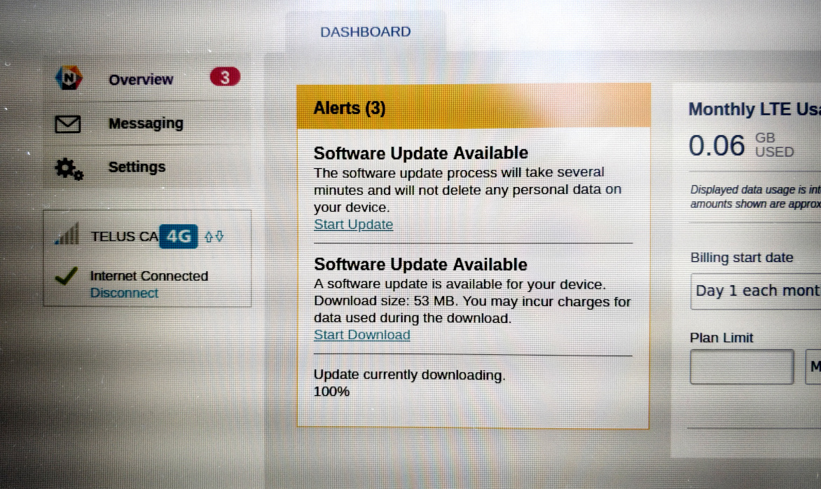 Updating the modem's firmware over the air.